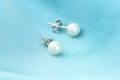 Natural orange freshwater pearl earrings 108538-2