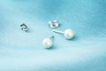Natural orange freshwater pearl earrings 108538-3
